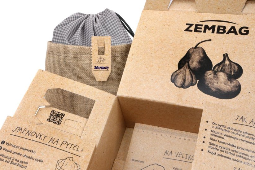 Darčekový balíček Zembag na zemiaky, ovocie a zeleninu - sivý