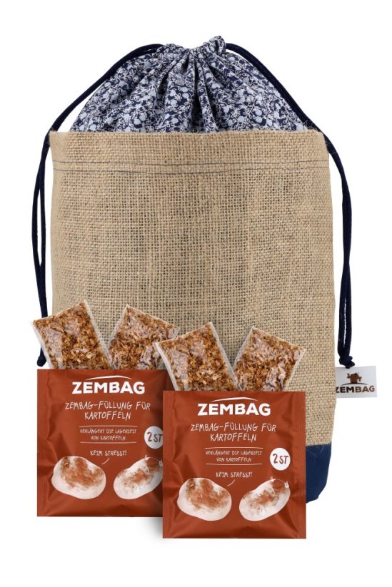 Blau geblümt Zembag für 10 kg Kartoffeln