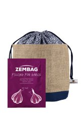 Blue floral Zembag for 0.75 kg of garlic