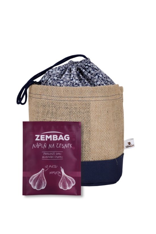 Modrý květinový Zembag na 0,75 kg česneku